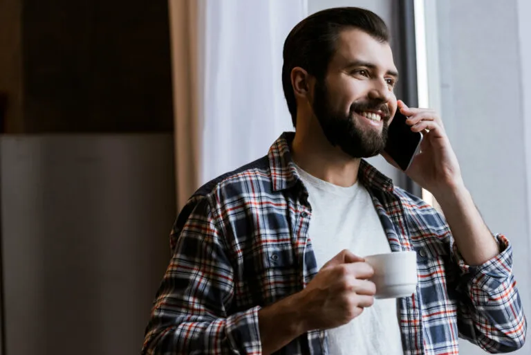 Local home buyer on the phone